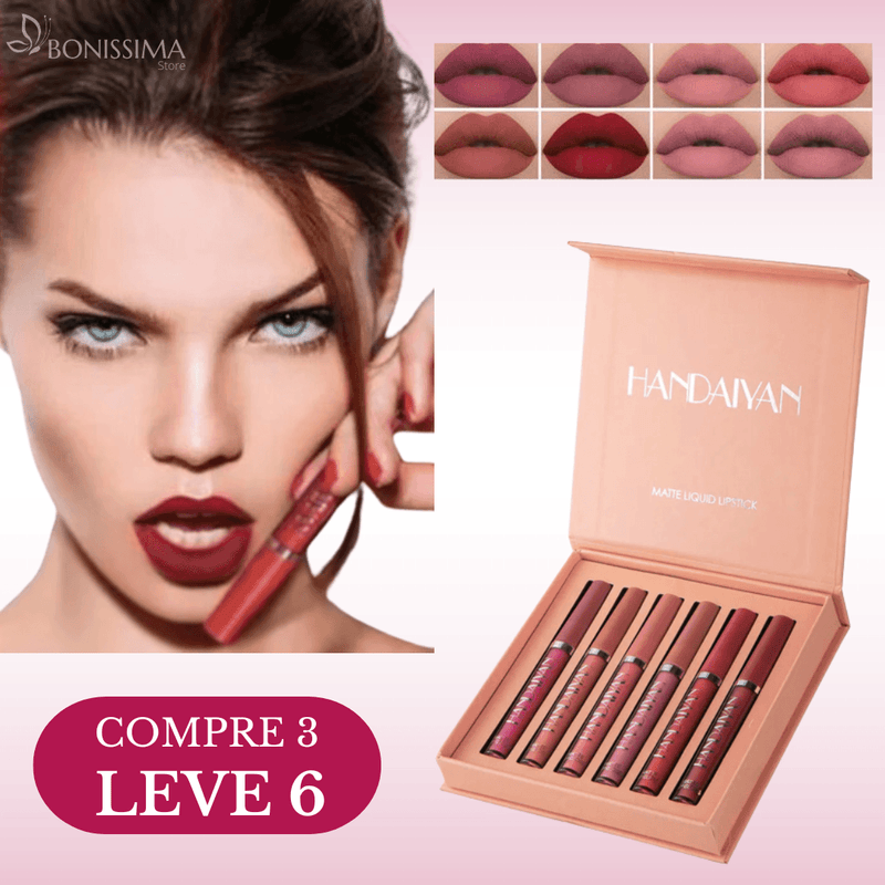 Kit HANDAIYAN® - Lipgloss Matte de Longa Duração a Prova D'água - Bonissima Store